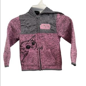 Star Wars Girls Pink/Grey Graphic Hoodie Sz(5)